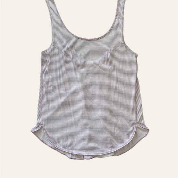 lululemon athletica Striped Tank Top - Gray and White - Picture 1 of 3